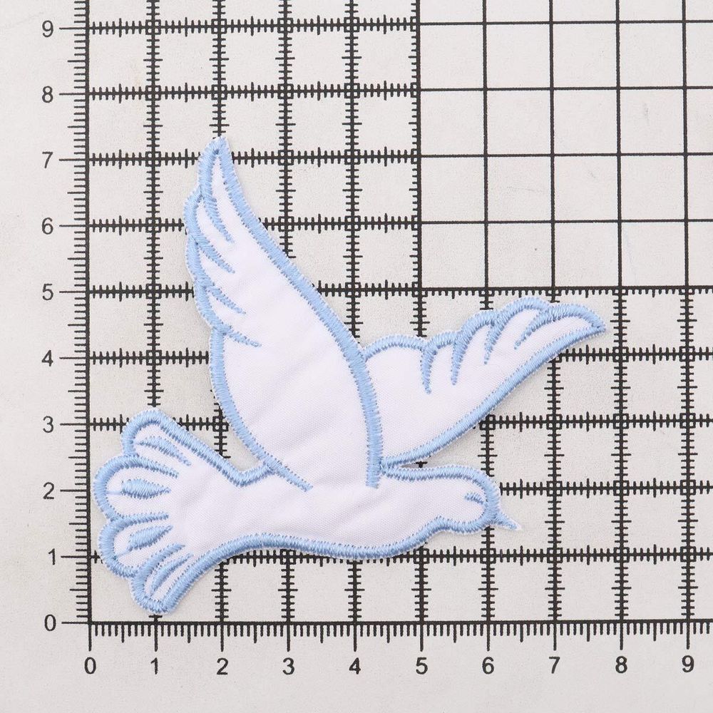 Термоаппликация Голубь, 73х80мм 10 шт (белый), 130501