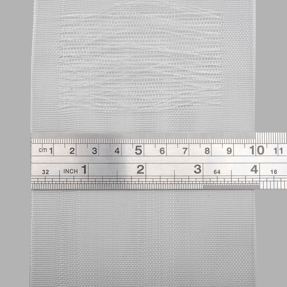 Лента (тесьма) шторная для карниза-трубы 100 мм / 50 метров, Имитация люверсов, прозрачный, 1000