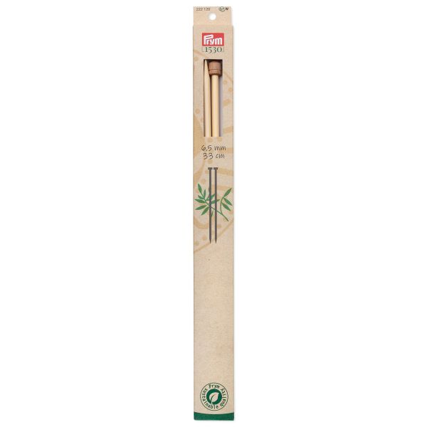Спицы прямые, бамбук ⌀6,5 мм, 33 см, 2 шт, Prym