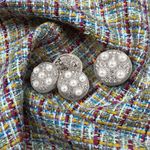 Пуговицы на ножке металлические 34L=21мм, С-MP17 цв.серебро/перламутр, 10 шт