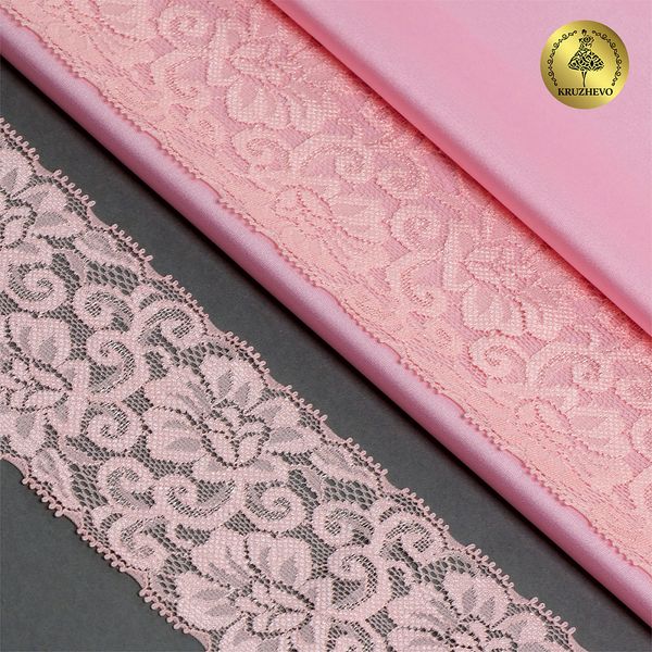 Кружево эластичное (стрейч) 65 мм / 3 метра, TBY.L840, цв.S851 светло-розовый