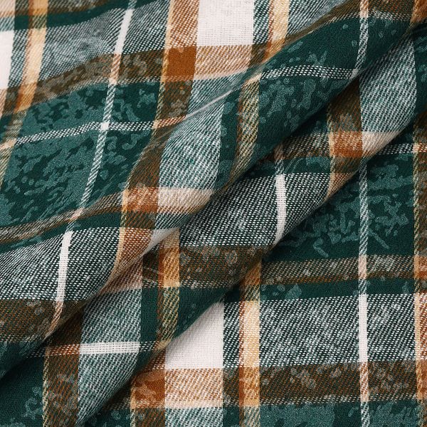 Фланель рубашечная вареная 150 г/м², 150 см / 2 метра, TBY.Fl.T497 зеленый