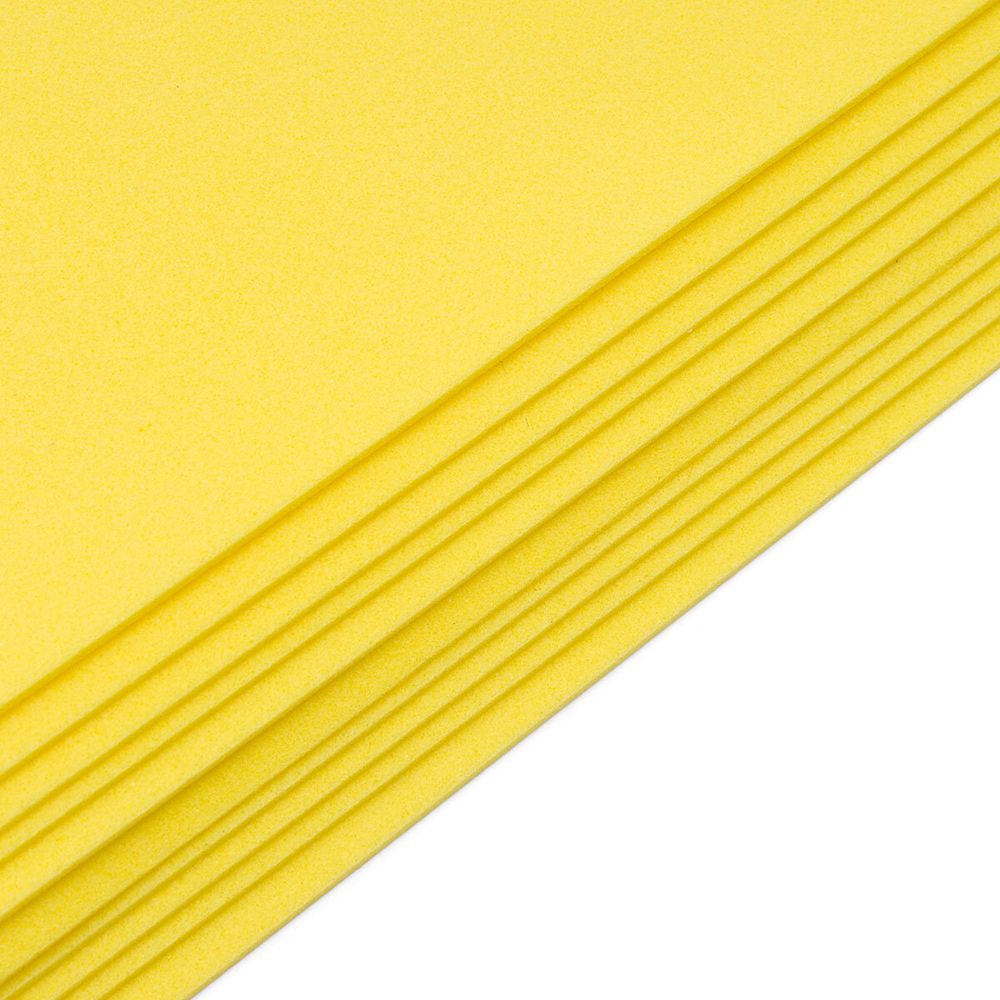 Фоамиран EVA-1010, 10 шт, 20х30 см, 1 мм., Astra&Craft (ZK-008/BK033 желтый)