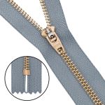 Молния металл джинсовая Т5 (5 мм) 1 зам., н/раз., 14 см, св.серый, 39067/14-3, 10 шт