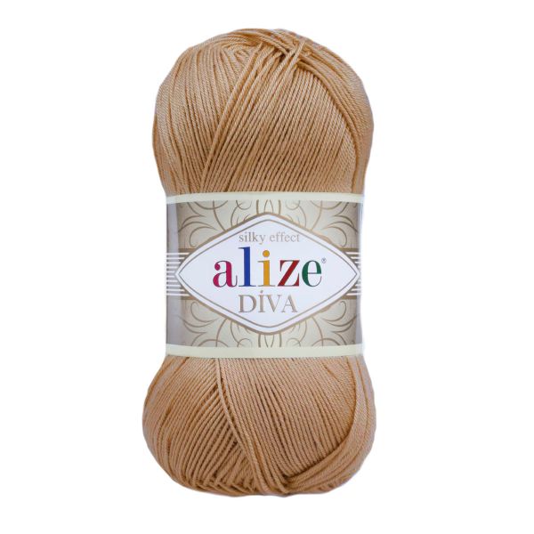 Пряжа Alize (Ализе) Diva / уп.5 мот. по 100 г, 350м, 369 карамельный A