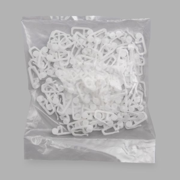 Крючки шторные для карниза 27 мм, ⌀7 мм, роликовые, пластик, белый, 100 шт, (PPA123)