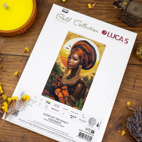 Набор для вышивания нитками Luca-S, Королева залитого солнцем континента, 29х48см