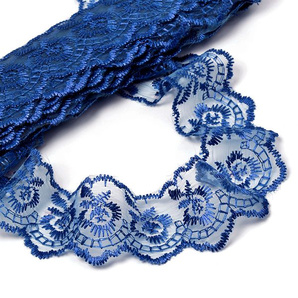 Кружево капроновое 45 мм / 9.14 м, TBS.30010 цв.330 т.синий, Kruzhevo