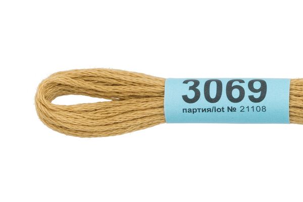 Мулине Gamma 100% хлопок, цв.3069 горчица, 24 мотка по 8 метров