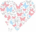 Термоаппликация Gamma Термотрансфер M №06, 1 шт, M-620 Сердце из бабочек 11.5х10 см