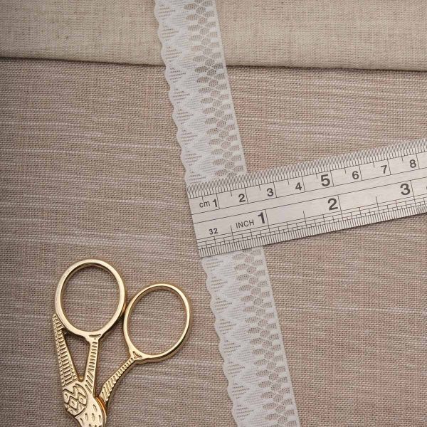 Кружево эластичное (стрейч) 25 мм / 22.86 метра, белый, 3AR2762