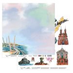 Бумага для скрапбукинга Прогулки по России, 190 г/м², 30.5х30.5 см, 10 шт, 6 Владивосток, Mr.Painter PSR 2502
