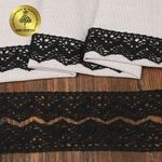 Кружево вязаное (тесьма) 32 мм, цв.черный, 25м, Kruzhevo
