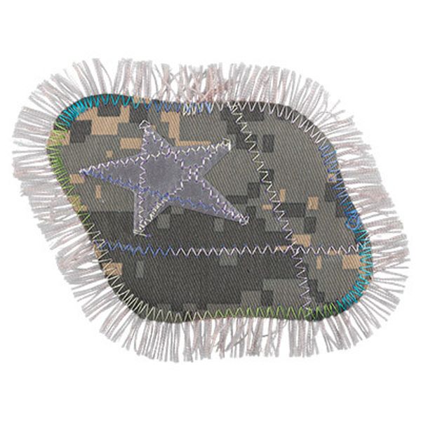 Термоаппликация пятно джинс, 6 шт, П1/8 со светоотр. элементами 8.5х9.5 см, Blitz