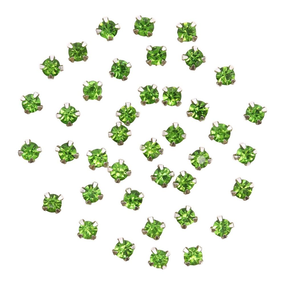 Хрустальные стразы в цапах/серебро, 6мм, 40 шт/упак, Astra&Craft (39 св.зеленый), 4AR169/176