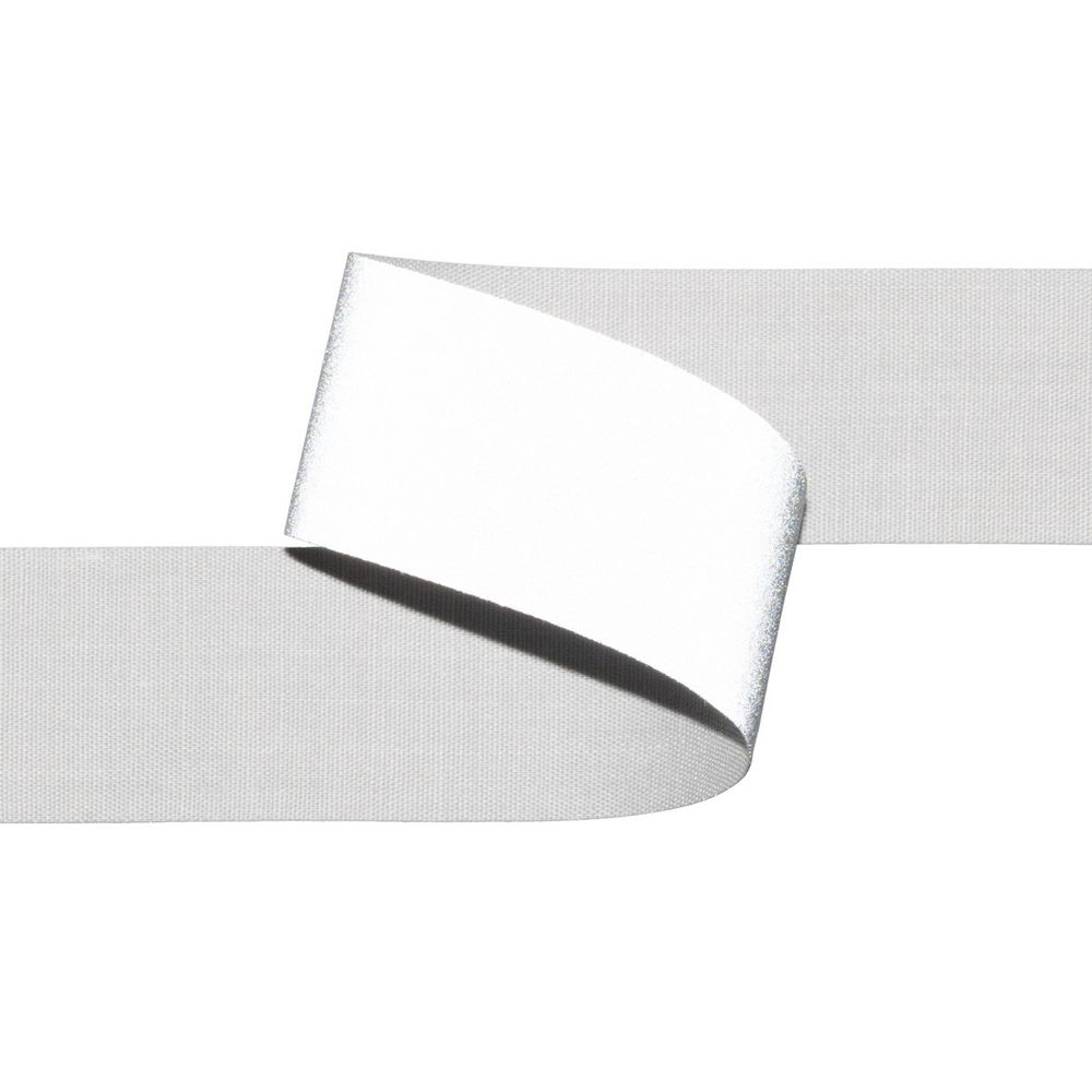 Лента светоотражающая (катафотная) [cpl:380], 25 мм / 50 метров, 65% п/э, 35% х/б, серый, Gamma JF9001