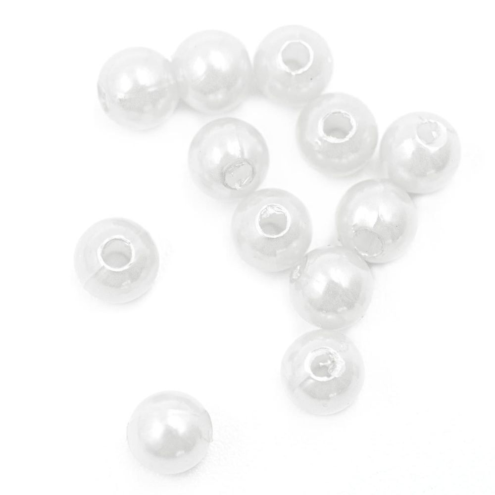 Бусины пластик (жемчуг) ⌀5 мм, 25 г, Astra&Craft, 001 NL белый