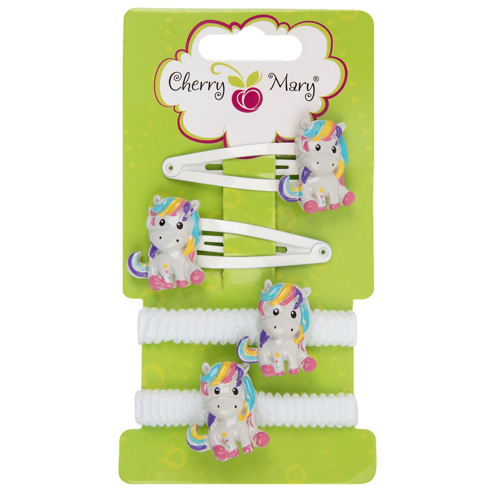 Набор аксессуаров для волос 20 шт (5х4 шт), №02 единороги, Cherry Mary S6208