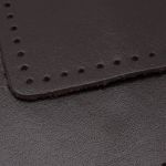 Заплатки пришивные из кожи, прямоугольник 6х9,6см с перфорацией, 2 шт, 100% кожа, 03 темно-коричневый, 9113