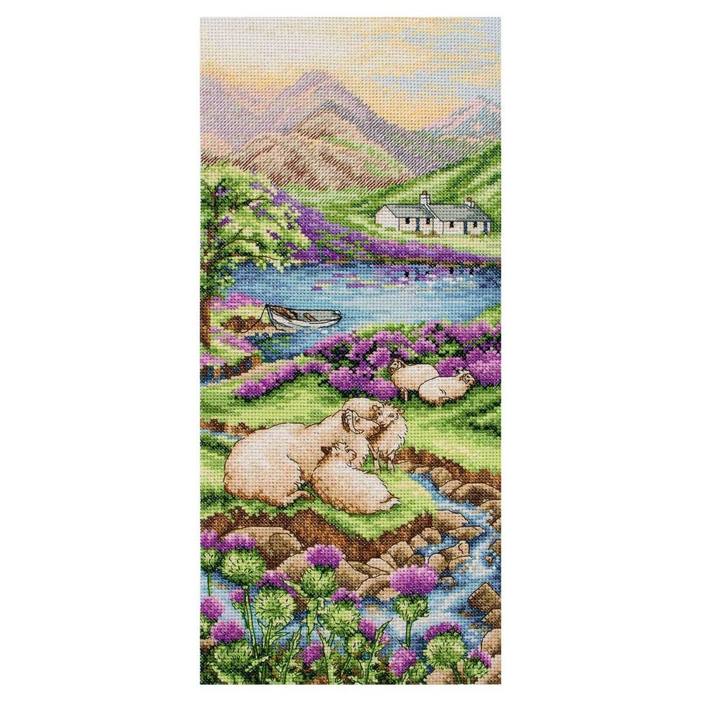 Набор для вышивания нитками Anchor, Высокогорный пейзаж 32х14см