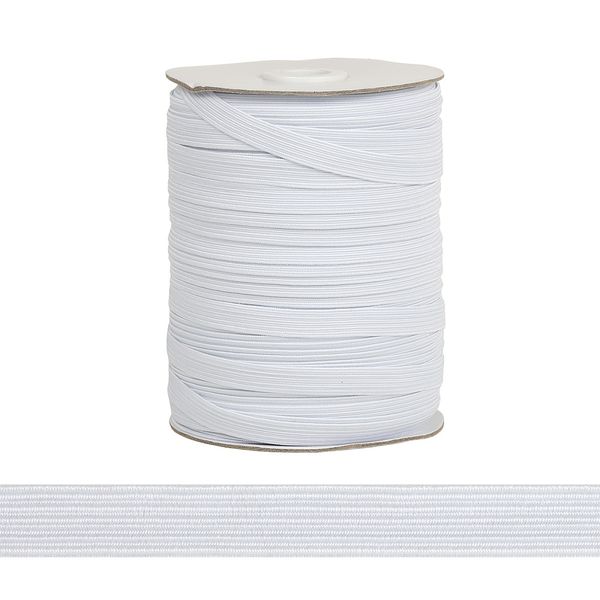 Резинка бельевая (стандартная) 10.0 мм / 100 метров, белый