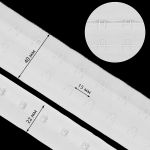 Застежки для бюстгальтера текстильные на мягкой ленте (2 ряда) 40 мм / 45.7 метра, шаг 15 мм, 01 белый