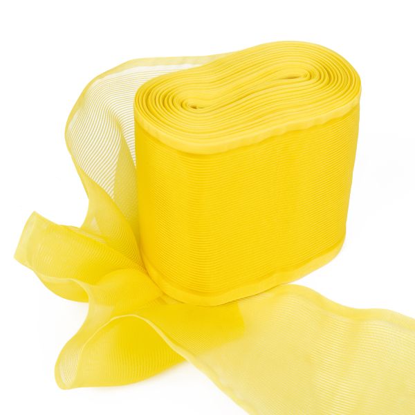 Лента капроновая (органза) для бантов 75-80.0 мм / 25±1 метров, желтый, Gamma С 3622, Gamma С 3622