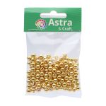 Бусины пластик под металл ⌀6 мм, 15гр (130±10 шт), Astra&Craft (MH.КР.06 золото), MH.КР
