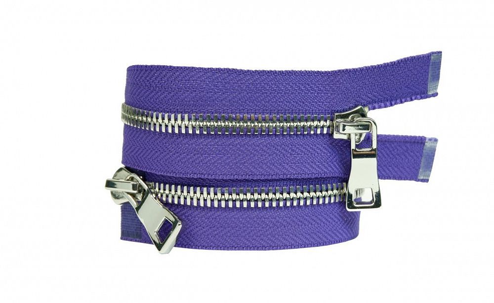Молния металл Т5 (5 мм) 2 зам., разъем., 75 см, никель, цв.D559 фиолетовый, MaxZipper Premium, 1 шт /TOS/