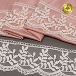 Кружево на сетке 85 мм, цв.W0115 молочный, уп.13.7м, Kruzhevo