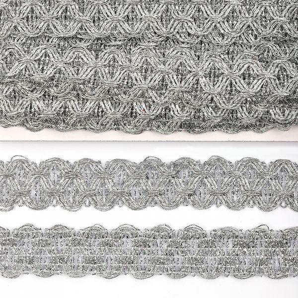 Тесьма отделочная 23 мм / 13.71 метров, TBY 904 цв.серебро