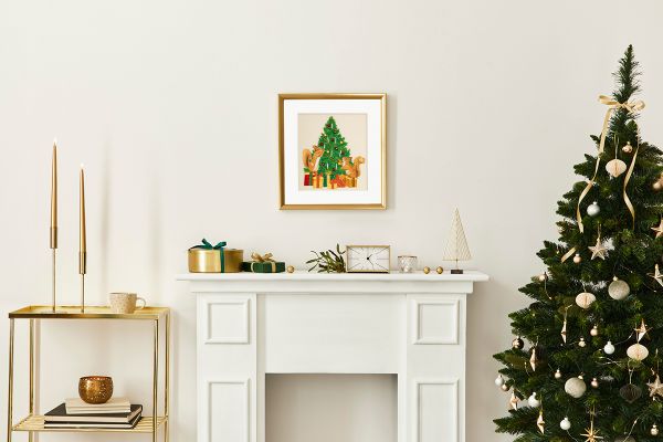 Набор для вышивания нитками Panna, Живая картина Бельчата украшают елку, 19х17 см