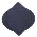 Набор заплаток пришивных из замши, круг, квадрат, треугольник, овал 8см, с перфорацией, 4 шт (22 темно-синий), 59743