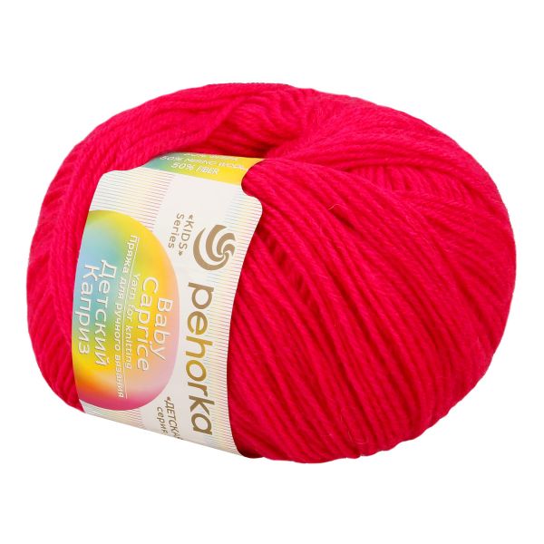 Пряжа Пехорка Детский каприз / уп.10 мот. по 50 г, 225 м, цв.084 малиновый мусс