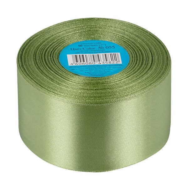 Лента атласная 1-сторонняя 50.0 мм / 33±2 метра, 055 болотный, Gamma