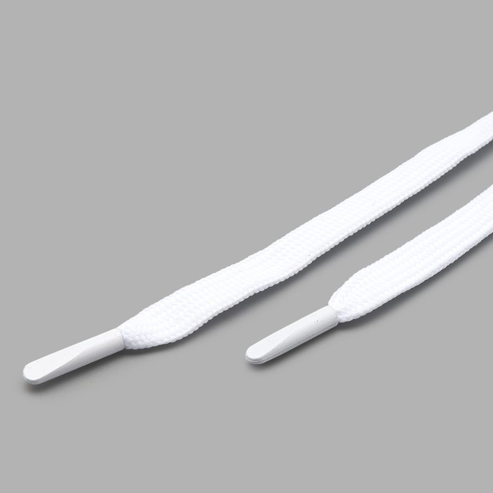 Шнурки плоские с металлическим наконечником 10.0 мм / 130 см, 50 пар (100 шт), белый, 6220-0134