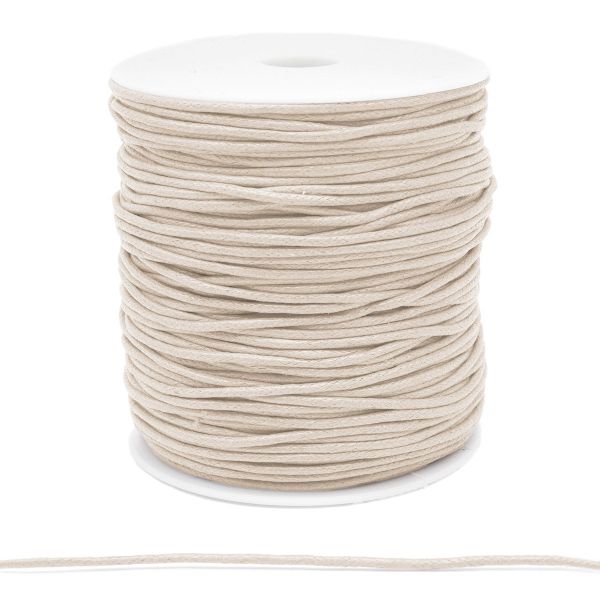 Шнур вощеный ⌀2.0 мм / 100 метров, цв.С571 св.бежевый