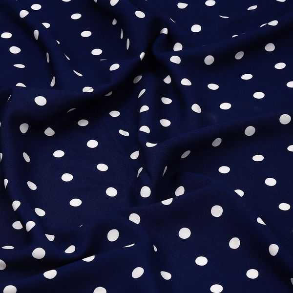 Штапель в горошек 90 г/м², 145 см / 25 метров, TBY.Vidt.02 цв.синий