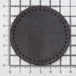 Заплатки пришивные из кожи, круг ⌀6см с перфорацией, 2 шт, 100% кожа, 03 темно-коричневый, 9111