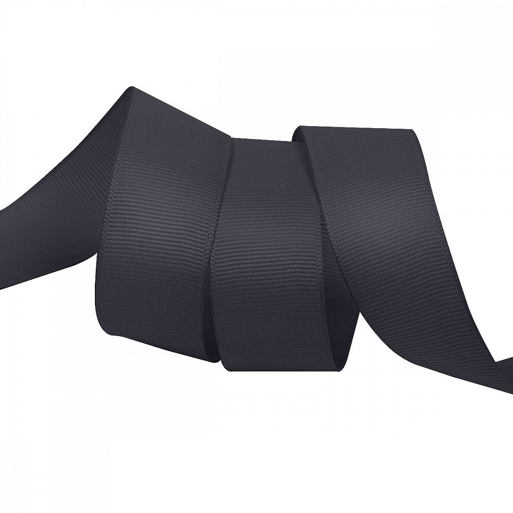 Лента репсовая (в рубчик) 25.0 мм цв. 077 т.серый уп.22.86м (±1м)