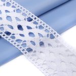 Кружево вязаное (тесьма) 60 мм / 25 м, бел, двухстороннее