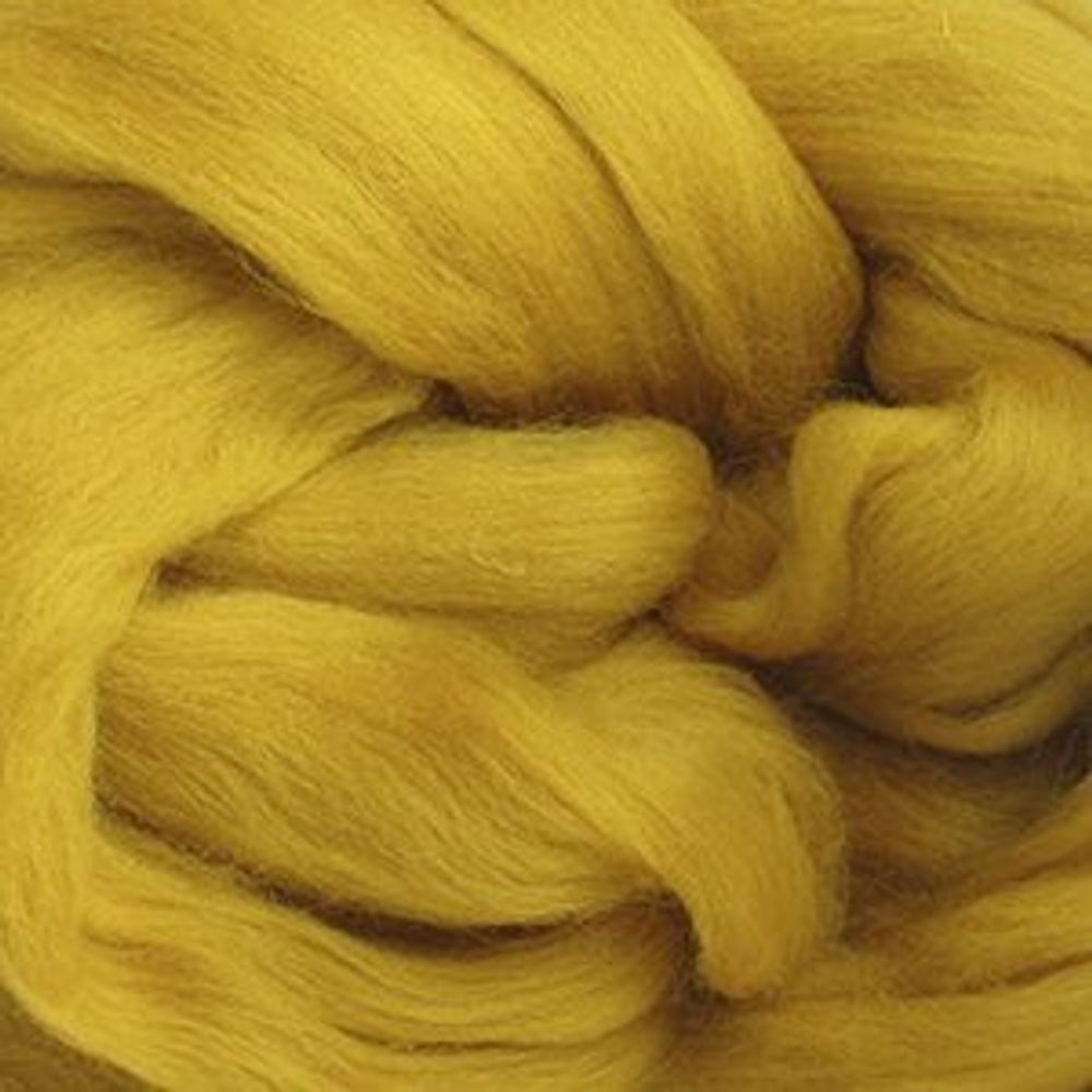 Шерсть для валяния Пехорка Гребенная лента тонкая 1х50 г (до 23 мкр), 447 горчица