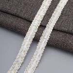 Тесьма отделочная вязаная 10 мм / 10 метров, рис 9254, белый/золото, С3729г17/1