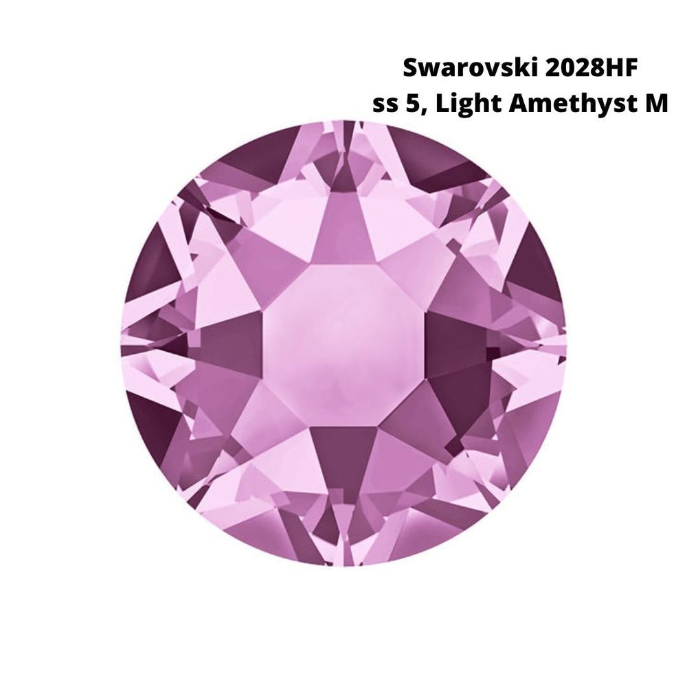 Стразы Swarovski клеевые плоские 2028HF, ss 5 (1.8 мм), Light Amethyst M, 144 шт