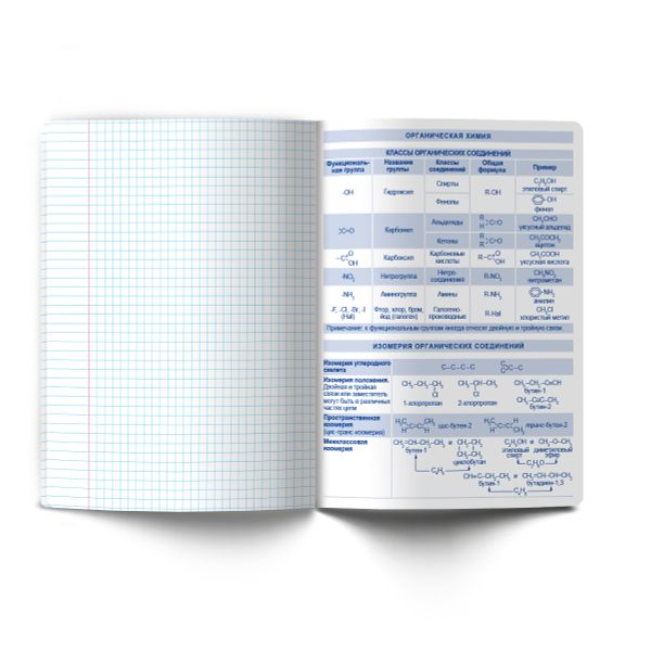 Тетрадь со справочным материалом Капсула знаний, A5 48 л. на скобе 60 г/м², белизна 90% 10 шт клетка, 01794 Капсула знаний Химия, Светоч Т276