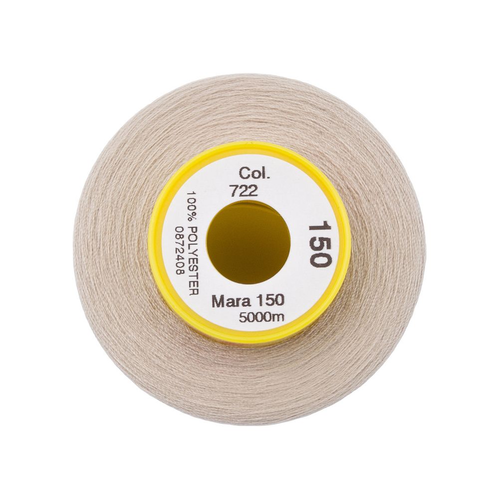 Нитка особо тонкая Gutermann Mara №150 (150/2), 5000 м, 713961, цв. 722 светло-бежевый, 1 катушка