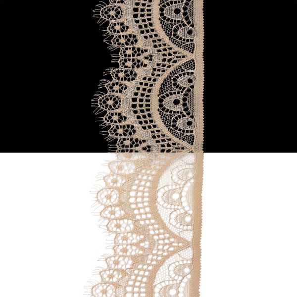 Кружево эластичное (стрейч) 60 мм / 3 метра, C180 бежевый