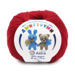 Пряжа Astra Premium (Астра Премиум) Амигуруми / уп.6 мот. по 50 г, 175 м, 091 вишня