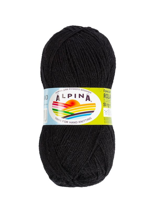 Пряжа Alpina Roland / уп.4 мот. по 50г, 200м, 21 черный