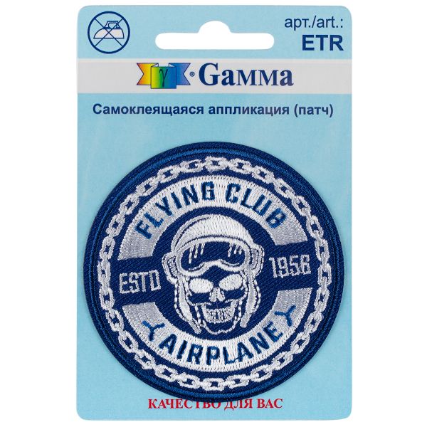 Термоаппликация Череп в круге 6.5х6.5 см, №01, 1 шт, 01-120, Gamma ETR